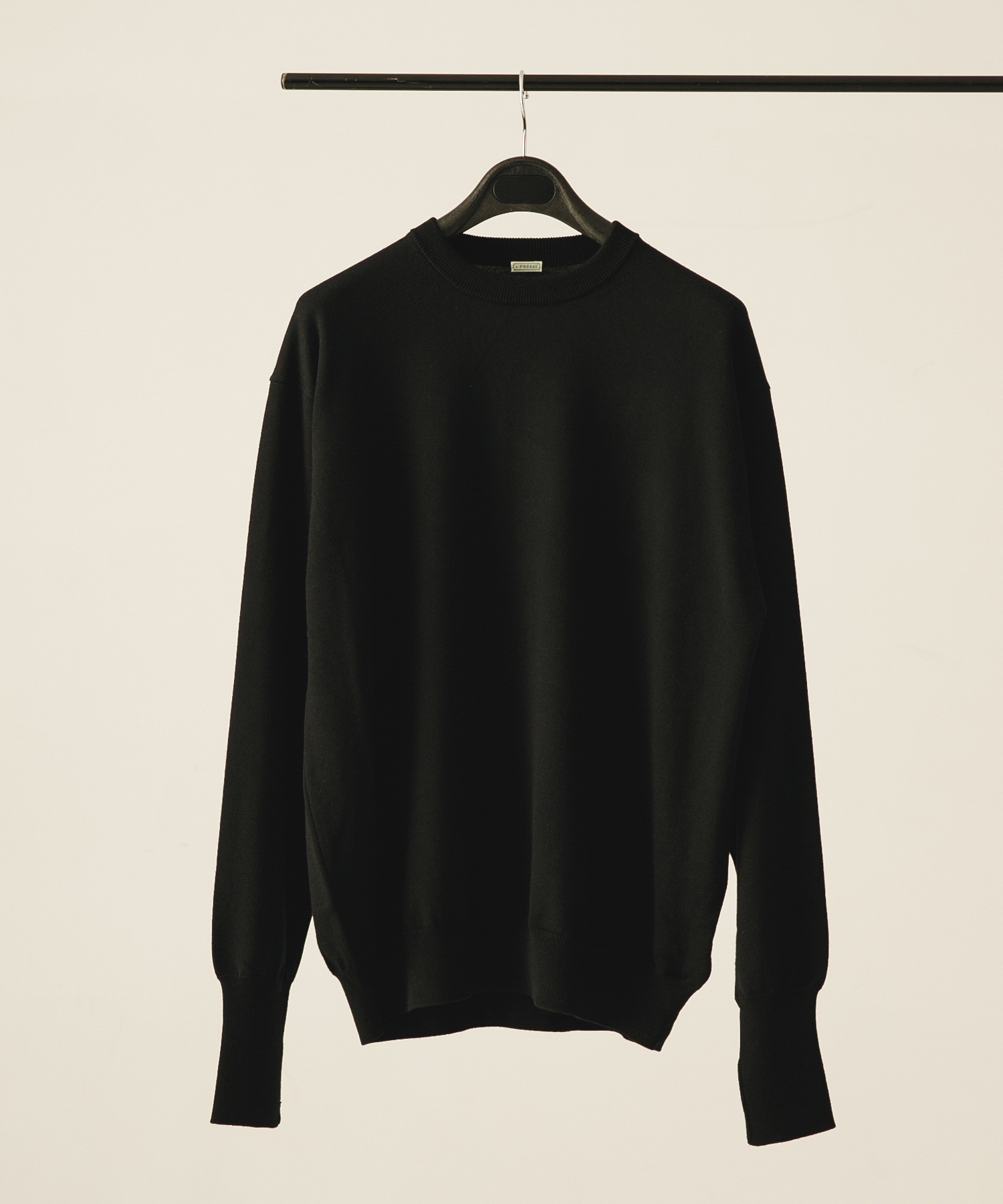 A PRESSE　Wool Knit Crew Neck Sweater BLACK 2