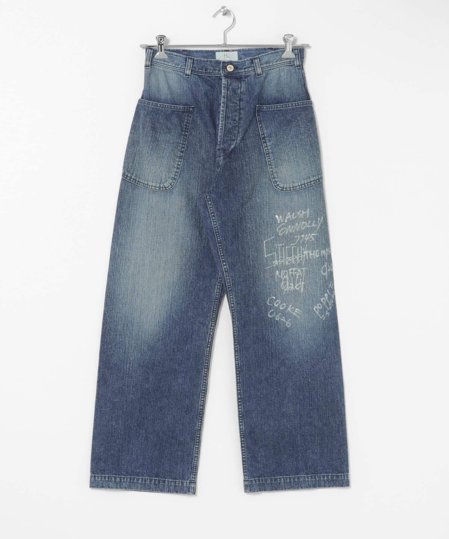 HERILL　W.NAVYdenim UTILITY PANTS