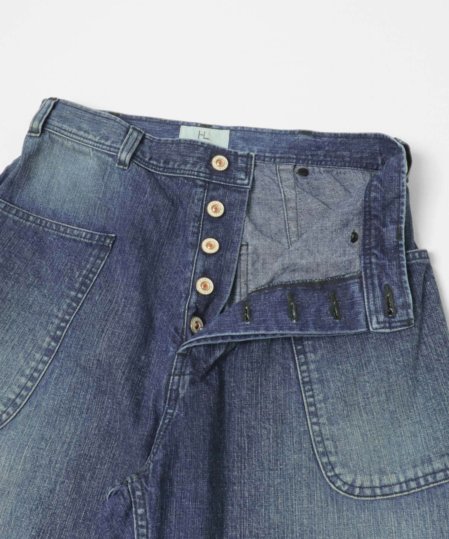 HERILL　W.NAVYdenim UTILITY PANTS 1/VTGWORN 0