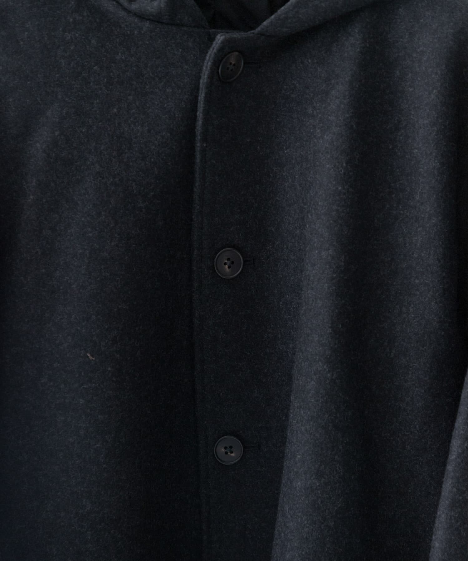 THE DAY　MELTON HOODED COAT BLACK 2