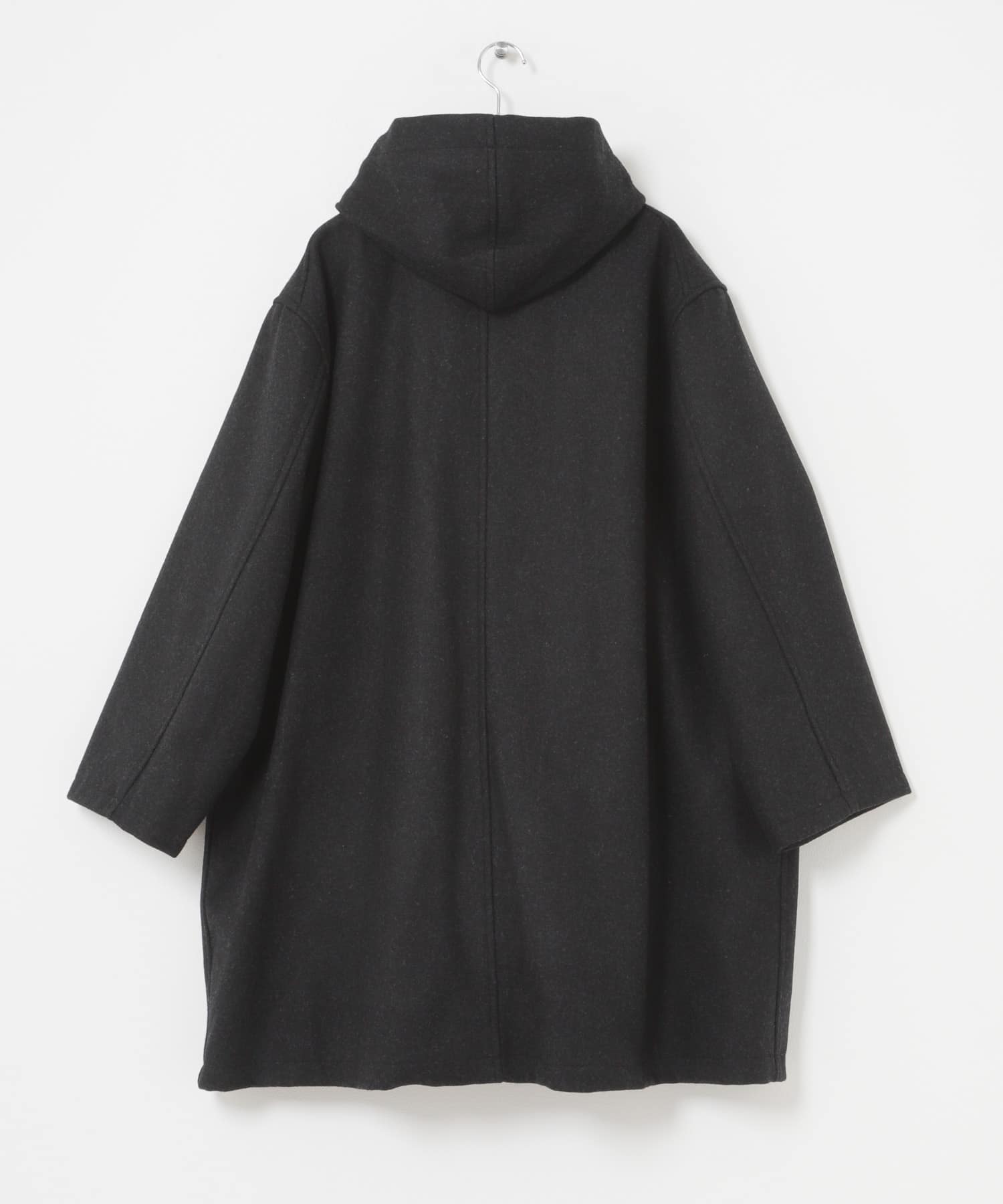 THE DAY　MELTON HOODED COAT BLACK 2