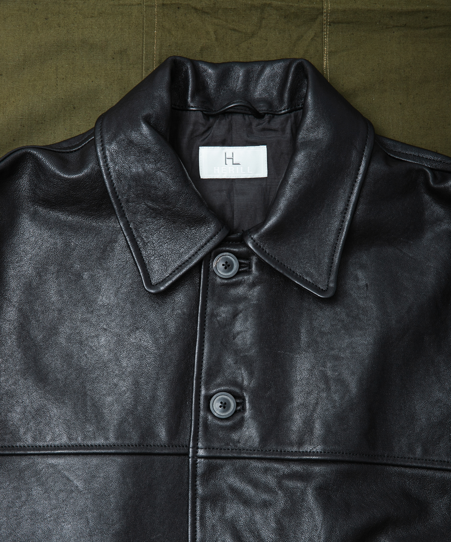 HERILL　LAMBLEATHER CAR JACKET BLACK 2
