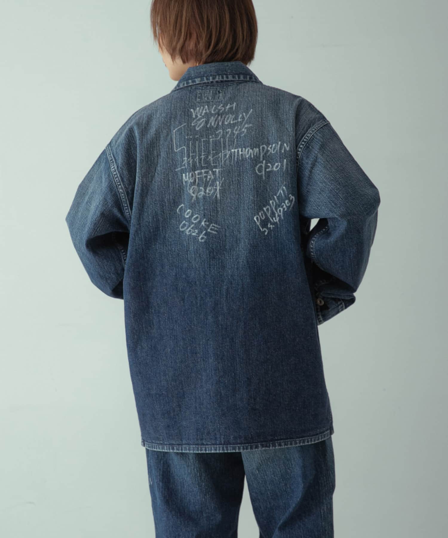 HERILL　W.NAVY DENIM CHORE JACKET