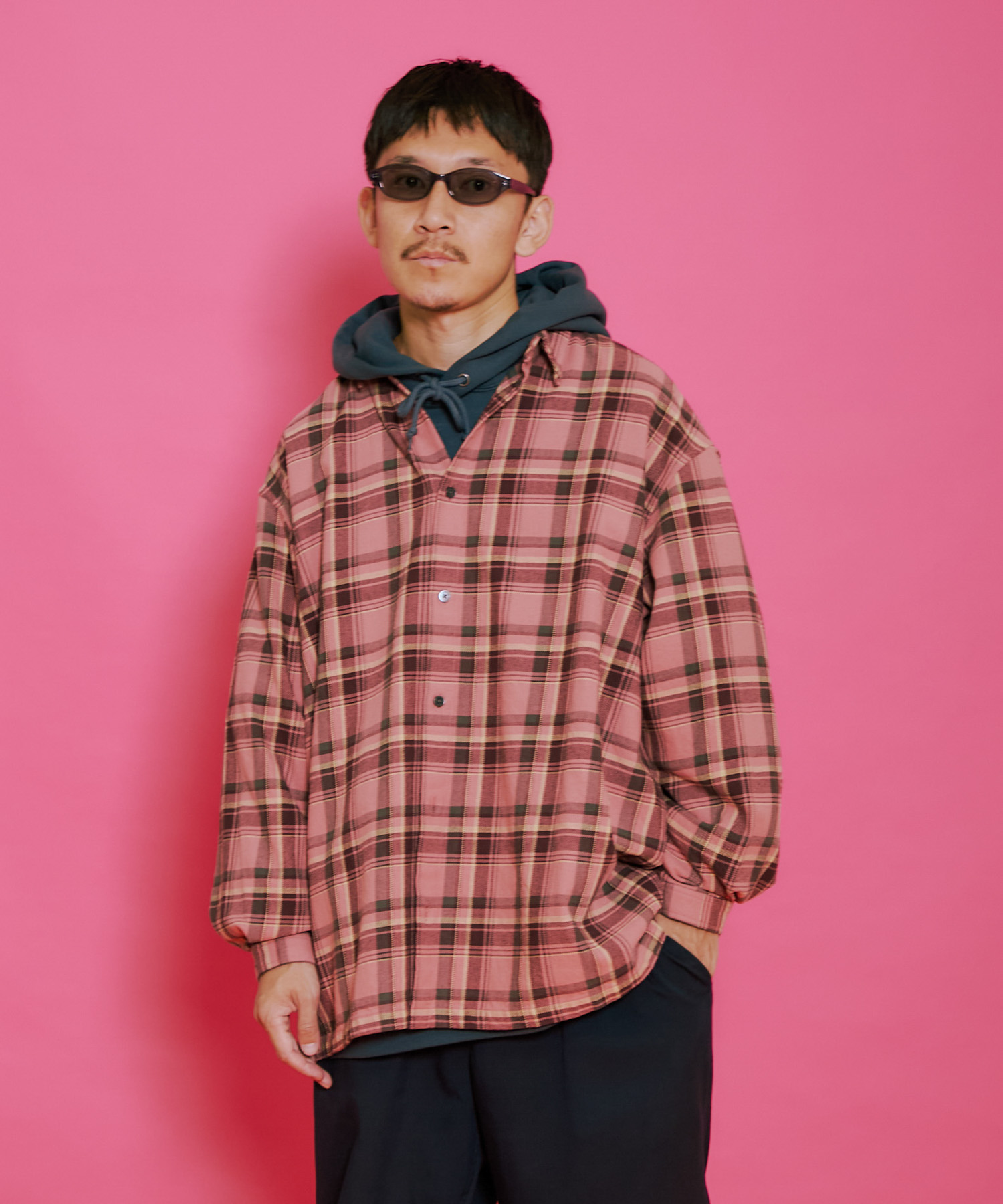 Wide Dad　DAD HEAVY CHECK SHIRT