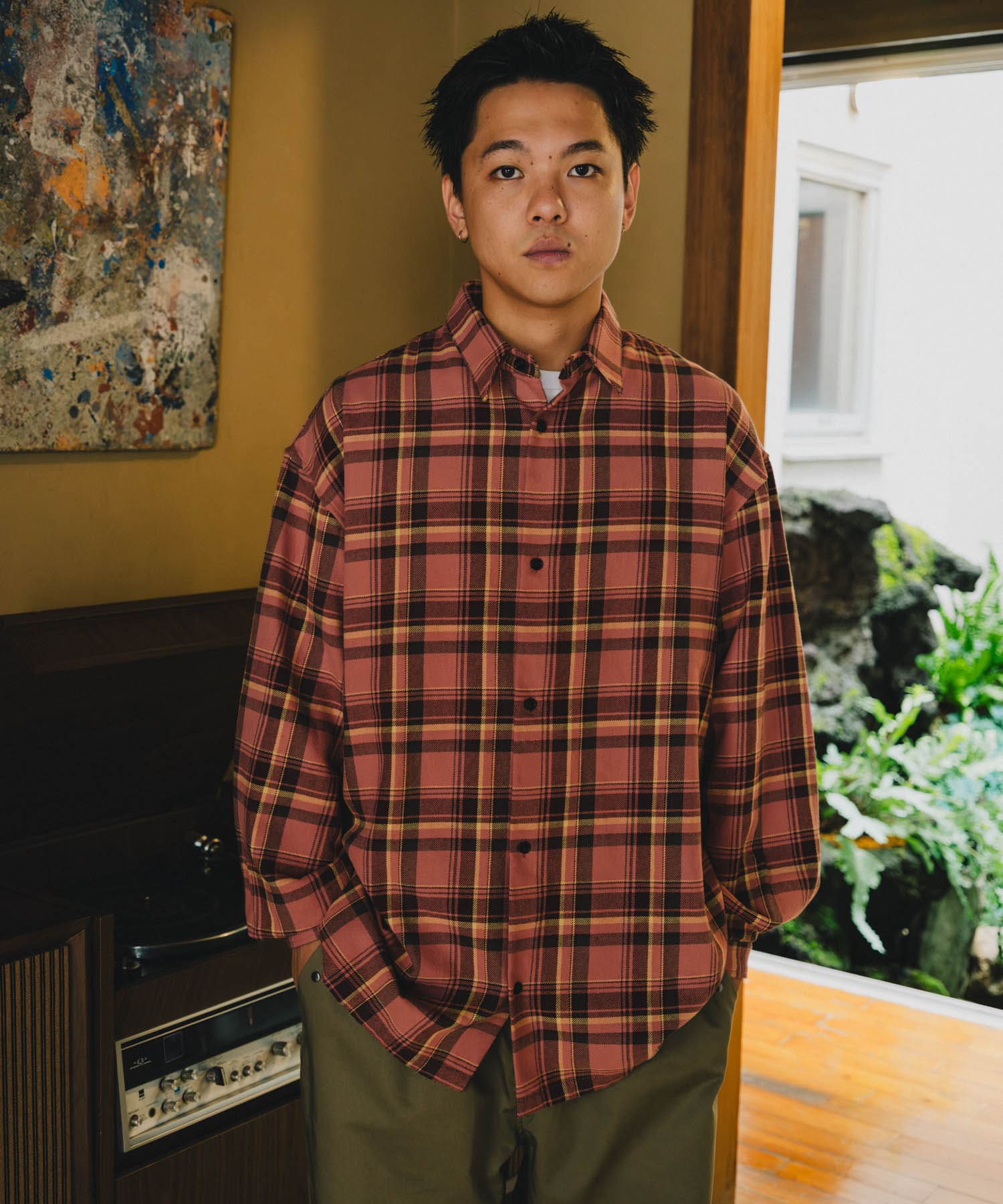 Wide Dad　DAD HEAVY CHECK SHIRT