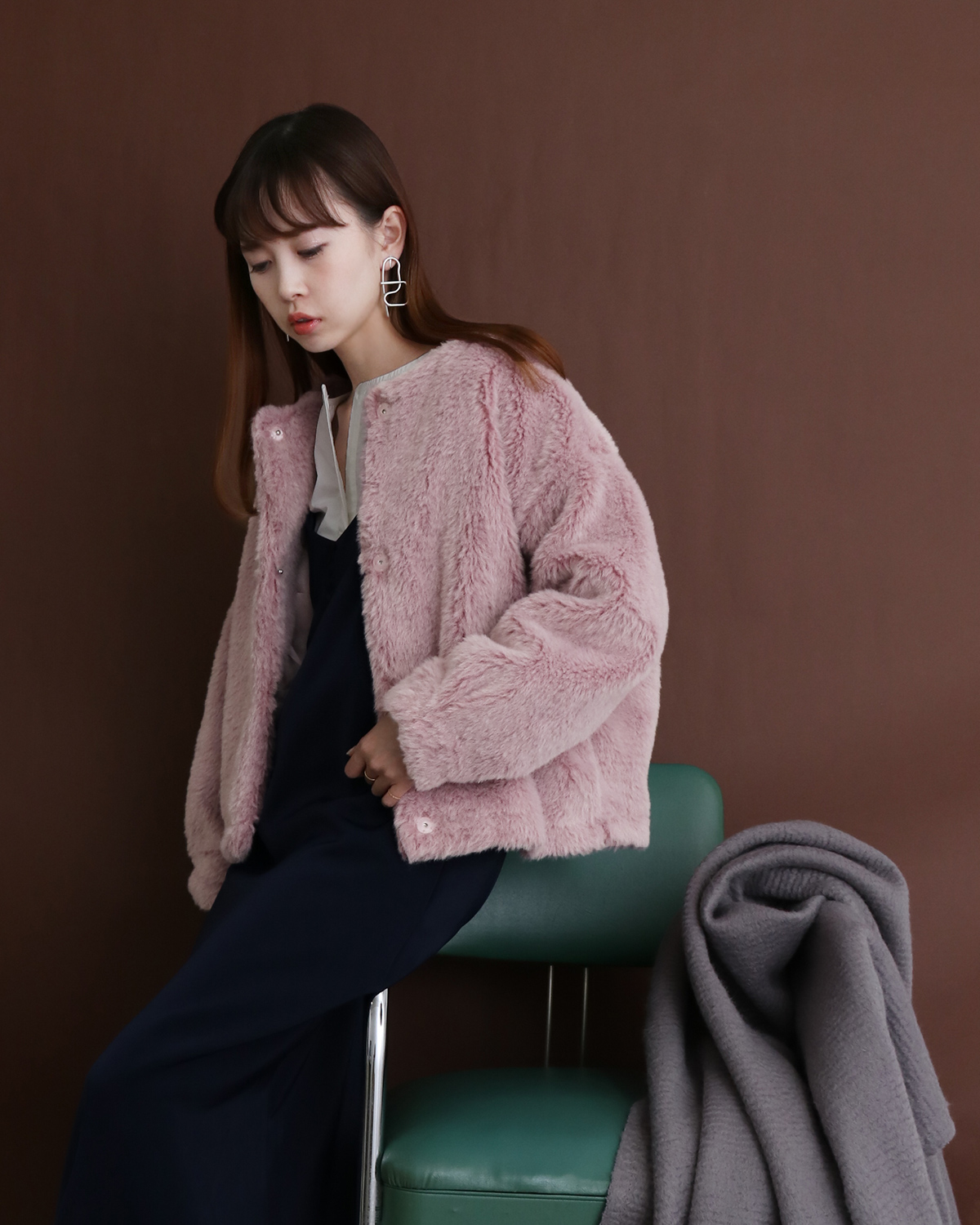 WEB限定ミニシャギーブルゾン