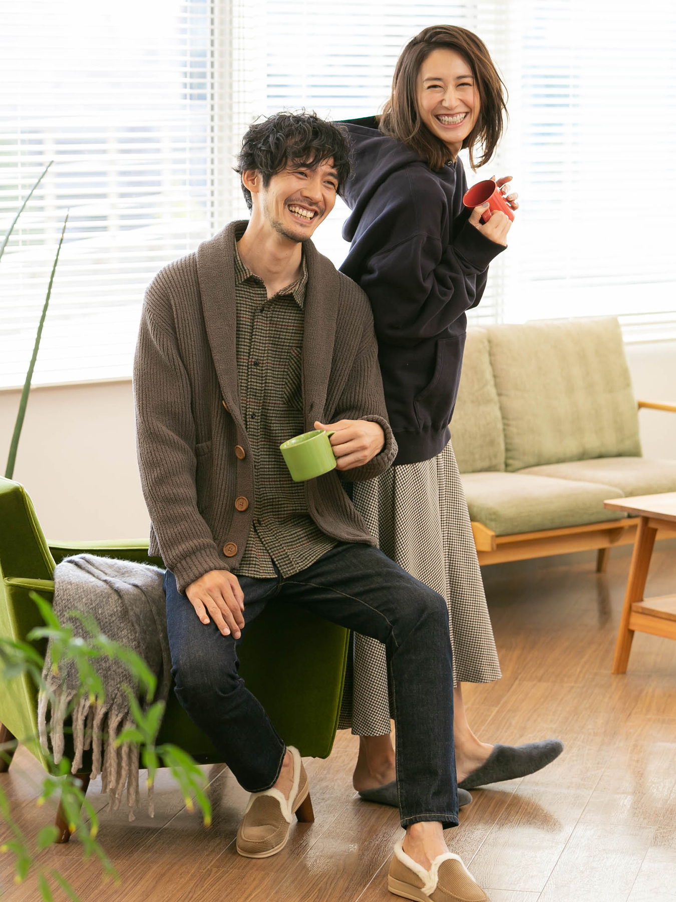 シャギーショールカーディガン